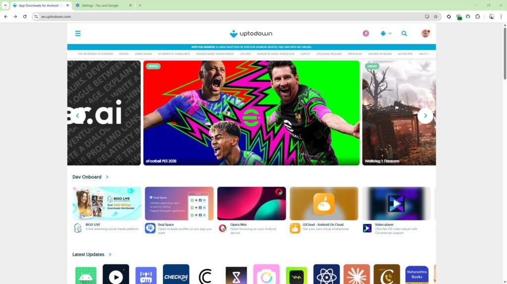برنامج Google Chrome - لقطة شاشة 1