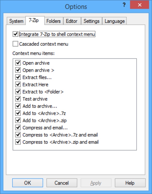 برنامج 7-Zip - لقطة شاشة 1