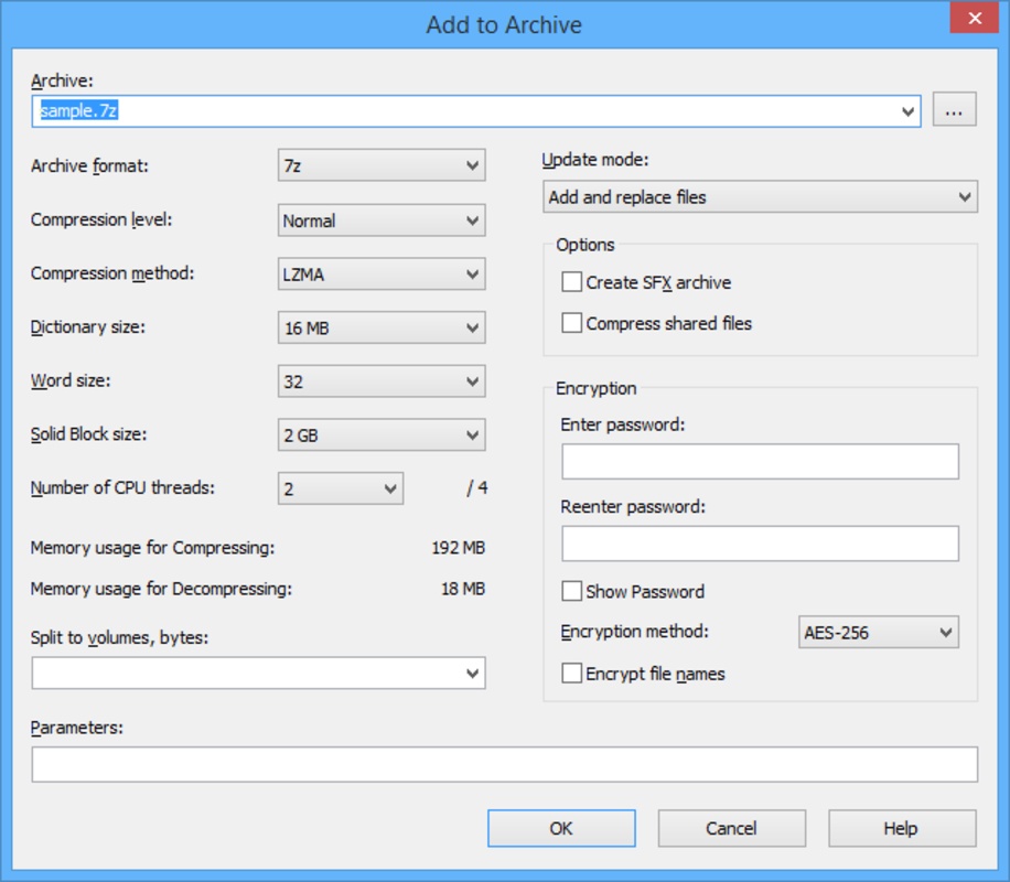 برنامج 7-Zip - لقطة شاشة 4