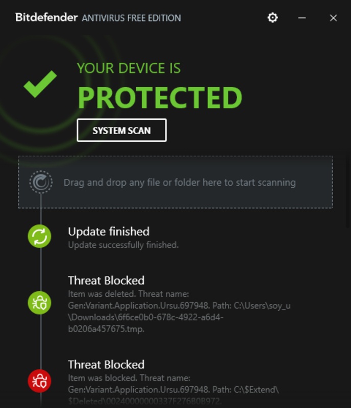 برنامج BitDefender Free Edition - لقطة شاشة 1