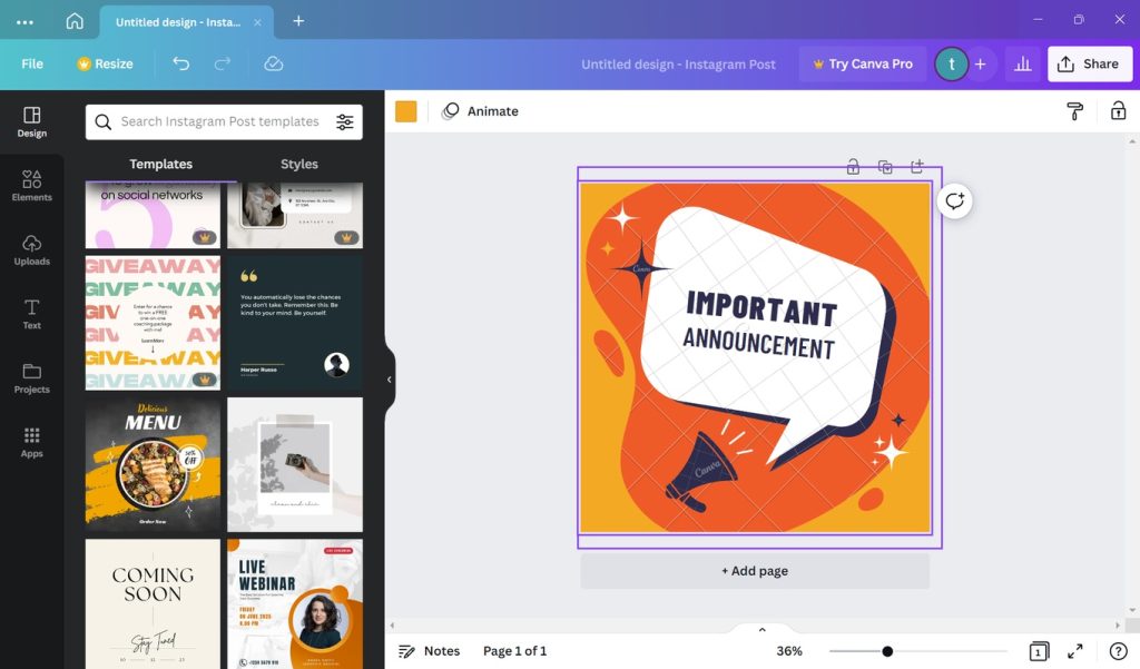 برنامج Canva - لقطة شاشة 3