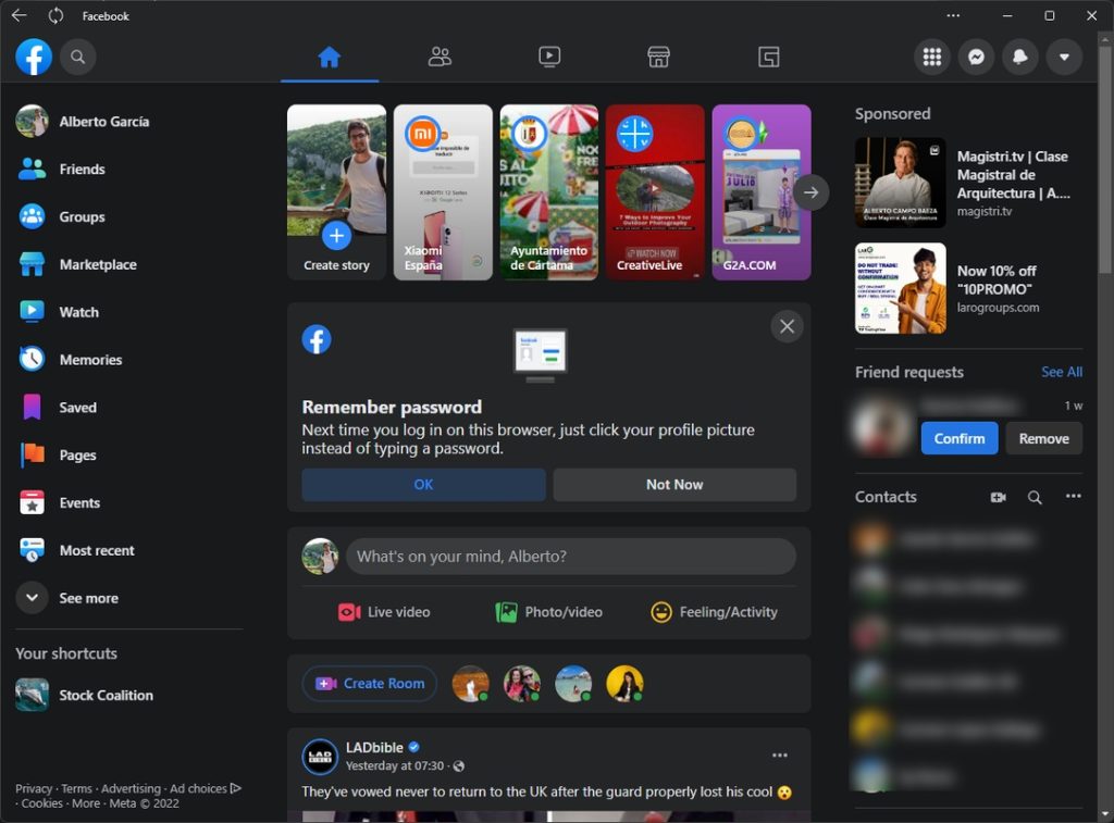 برنامج Facebook - لقطة شاشة 2
