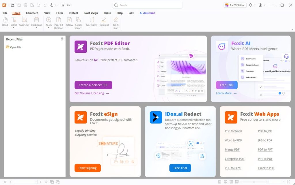 برنامج Foxit PDF Reader - لقطة شاشة 1