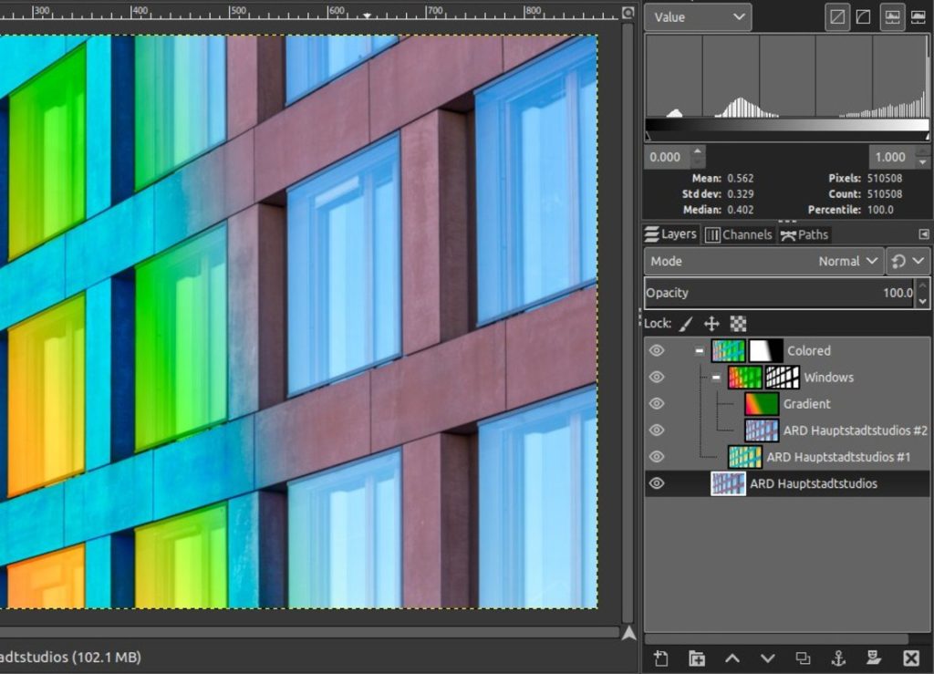 برنامج GIMP - لقطة شاشة 1