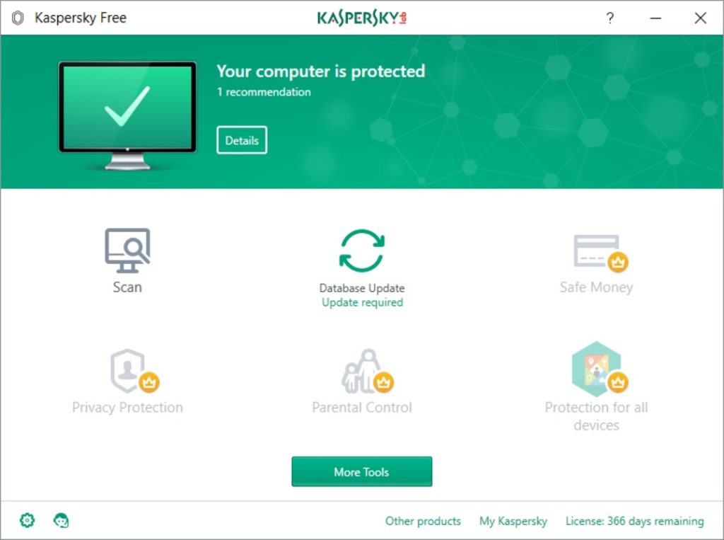 برنامج Kaspersky Free - لقطة شاشة 1