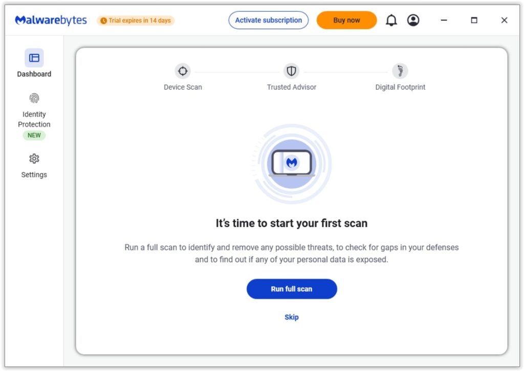 برنامج Malwarebytes - لقطة شاشة 1