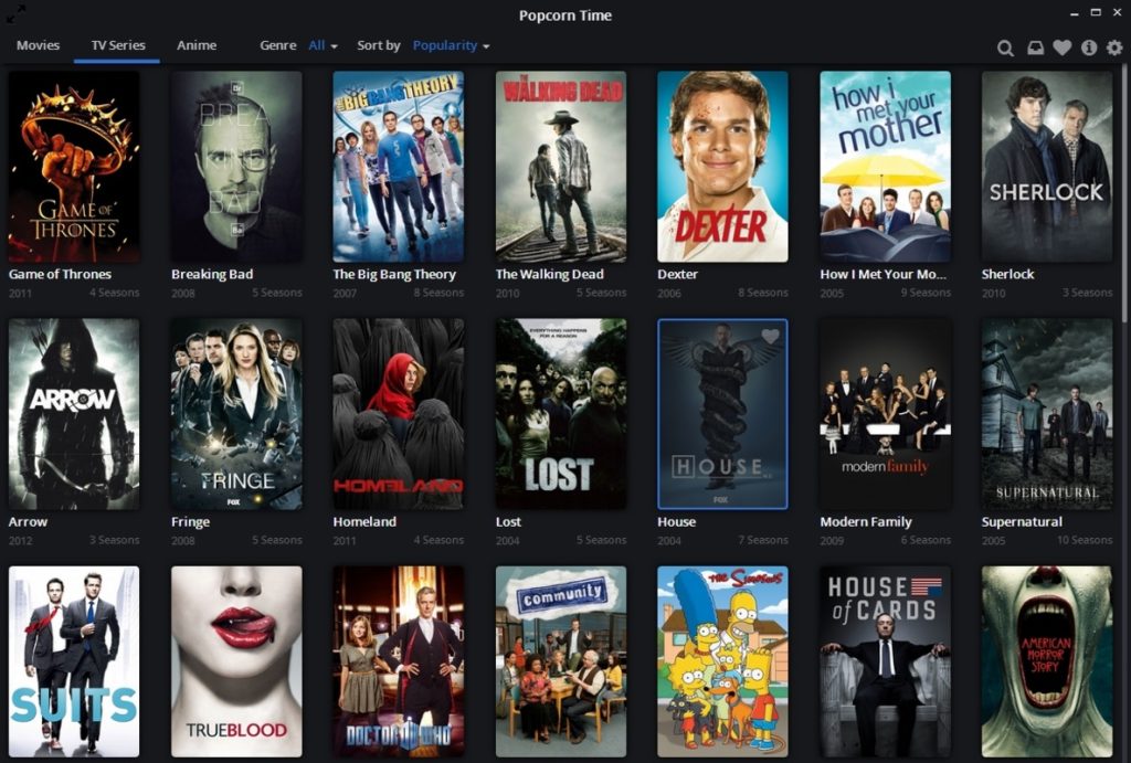 برنامج Popcorn Time - لقطة شاشة 2
