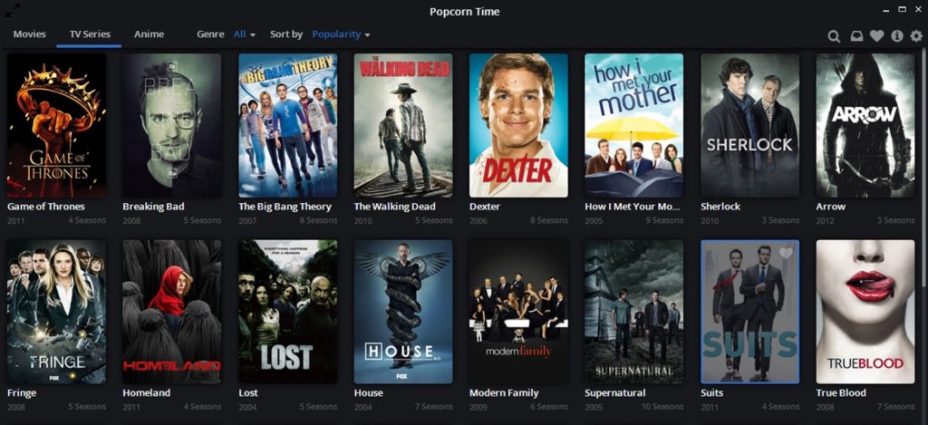 برنامج Popcorn Time - لقطة شاشة 3