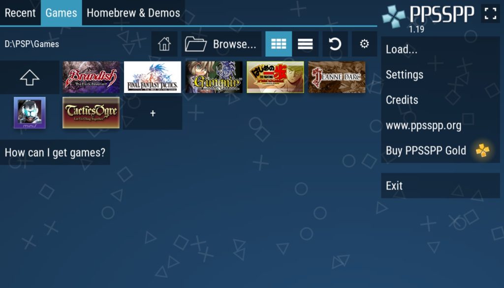 برنامج PPSSPP - لقطة شاشة 1