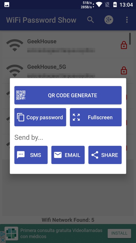 تطبيق WiFi Password Show - لقطة شاشة 1