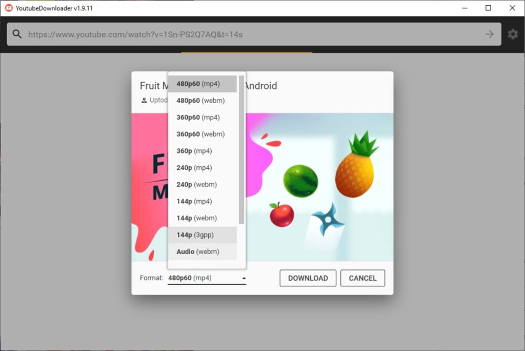 برنامج YoutubeDownloader - لقطة شاشة 3